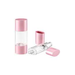 1.4oz / 40ml PETG Oval Dual-Ended Cosmetic Bottle with Pump & Dropper Applicators
