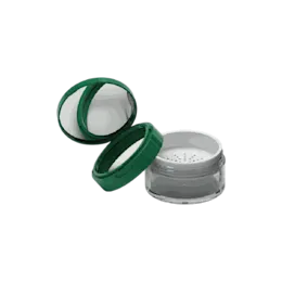 3.2oz / 95ml AS Straight Sided Loose Powder Sifter Jar with Hinged Flip Top Cap & Mirror
