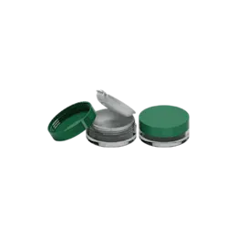 2oz / 60ml AS Plastic Straight Sided Loose Powder Mesh Sifter Jar with Hinged Sealing Disc & Cap
