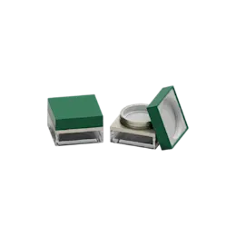 2oz / 60ml AS Square Loose Powder Mesh Sifter Jar with Custom Color Collar & Flush Square Cap