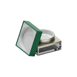 2oz / 60ml AS Square Loose Powder Sifter Jar with Custom Color Collar & Flush Square Cap
