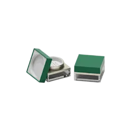 2oz / 60ml AS Square Loose Powder Sifter Jar with Custom Color Collar & Flush Square Cap