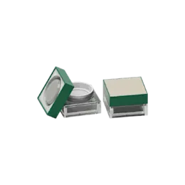 2.1oz / 61ml AS Square Loose Powder Mesh Sifter Jar with Flush Square Cap & Flat Integrated Sealing Disc