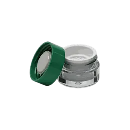 0.57oz / 16.8ml AS Plastic Thick Wall Straight Sided Loose Powder Mesh Sifter Jar with Tall Cap & Integrated Sealing Disc