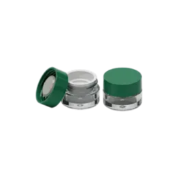 0.57oz / 16.8ml AS Plastic Thick Wall Straight Sided Loose Powder Mesh Sifter Jar with Tall Cap & Integrated Sealing Disc