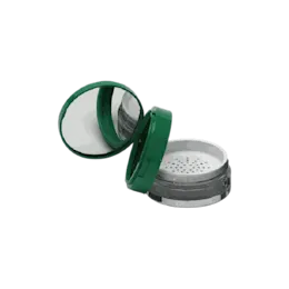 2oz / 62ml AS Straight Sided Loose Powder Sifter Jar with Hinged Flip Top Cap & Mirror