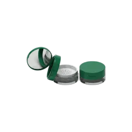 2oz / 62ml AS Straight Sided Loose Powder Sifter Jar with Hinged Flip Top Cap & Mirror