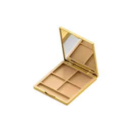 4-Pan Square ABS & AS Eyeshadow Palette with Square Wells, Mirror & Applicator Well