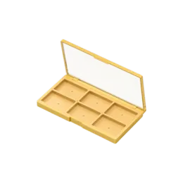 6-Pan Rectangular ABS & AS Eyeshadow Palette with Rectangular Wells