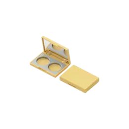 5.2g 2-Pan Rectangular Dual-Tone ABS Eyeshadow Compact with Round Wells & Mirror