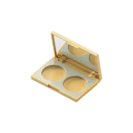 7.4g 2-Pan Rectangular Dual-Tone ABS Contour Compact with Round Wells & Mirror