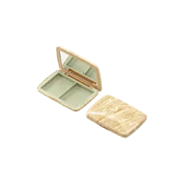 19.2g 2-Pan Rectangular Dual-Tone ABS Powder Compact with Rectangular Wells & Mirror