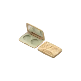 4.8g 2-Pan Rectangular Dual-Tone ABS Eyeshadow Compact with Round Wells & Mirror