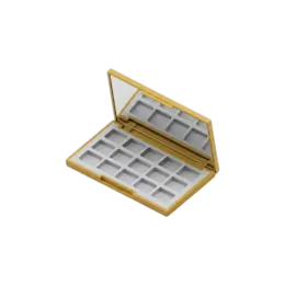 15-Pan Rectangular Dual-Tone ABS Eyeshadow Palette with Rectangular Wells & Mirror