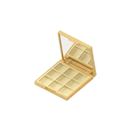9-Pan Square Dual-Tone ABS Eyeshadow Palette with Square Wells & Mirror