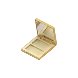 2-Pan Square Dual-Tone ABS Compact with Decorative Top Plate