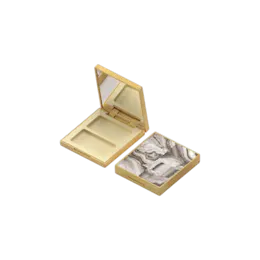 2-Pan Square Dual-Tone ABS Compact with Decorative Top Plate
