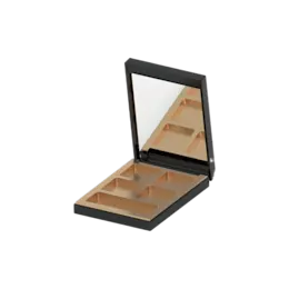 4-Pan Rectangular ABS & AS Eyeshadow Palette with Applicator Well & Mirror