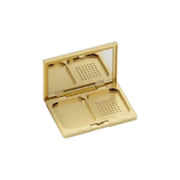 12.6g Single-Pan Rectangular ABS & AS Powder Compact with Squircle Well, Sponge Compartment, Mirror & Push Button Closure