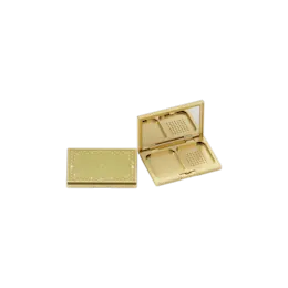 12.6g Single-Pan Rectangular ABS & AS Powder Compact with Squircle Well, Sponge Compartment, Mirror & Push Button Closure