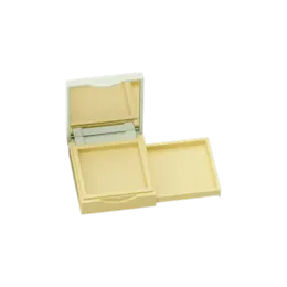 2-Pan Square ABS Powder Compact with Slide-Out Tray & Mirror