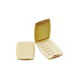 5-Pan Rectangular ABS & AS Eyeshadow Palette with Applicator Well, Bevelled Top & Push Button Closure