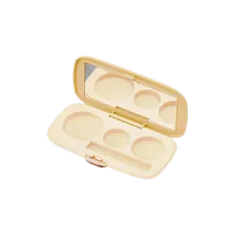 3-Pan Rectangular ABS Palette with Round Wells, Mirror, Applicator Well & Push Button Closure