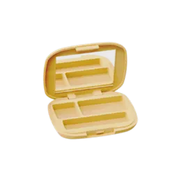 2-Pan Rectangular ABS & AS Compact with Rectangular Wells, Mirror & Applicator Well