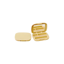 2-Pan Rectangular ABS & AS Compact with Rectangular Wells, Mirror & Applicator Well