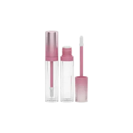 0.26oz / 7.8ml PETG Cylinder Lip Gloss Tube with Custom Color Collar, ABS Cap & Customizable Wand Applicator