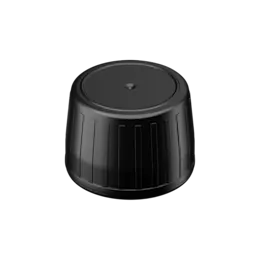 28mm Tamper-Evident Ribbed Black PP Screw Cap with Violet Inlay