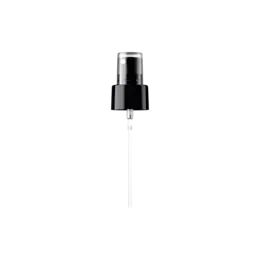 24-410 Black PP Fine Mist Sprayer with Clear Overcap, 0.19cc Dosage
