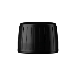 28mm Tamper-Evident Ribbed Black PEHD Pourer Cap with Black Pourer