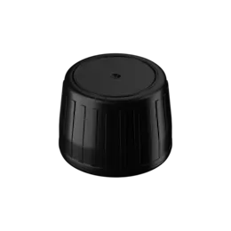 28mm Tamper-Evident Ribbed Black PEHD Pourer Cap with Black Pourer