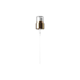 24-410 Black PP Fine Mist Sprayer with Gold Metallic Collar & Clear Overcap, 0.2cc Dosage