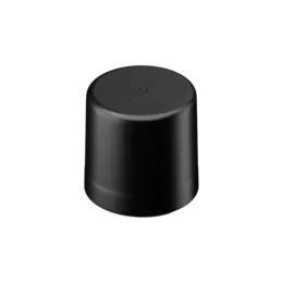 18-DIN Child-Resistant Tamper-Evident Black PP & PEHD Screw Cap with Violet Inlay