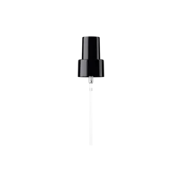 24-410 Black PP Fine Mist Sprayer with Black Overcap, 0.19cc Dosage