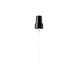 22-410 Black PP Fine Mist Sprayer with Flush Black Overcap, 0.13cc Dosage