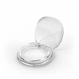 Single-Pan Round PETG Cosmetic Compact with Fully-Transparent Lid, 1.65" Diameter for Bronzer, Pressed Powders and Foundation