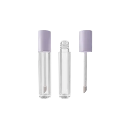 0.11oz / 3.3ml Thick-Wall PETG Cylinder Lip Gloss Tube with ABS Cap & Doe Foot Applicator