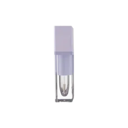 0.14oz / 4ml Thick-Wall PETG Square Lip Gloss Tube with ABS Cap, Custom Color Collar & Doe Foot Applicator