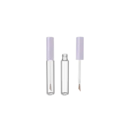 0.10oz / 3ml PET Cylinder Lip Gloss Tube with PP Cap & Angled Brush Applicator