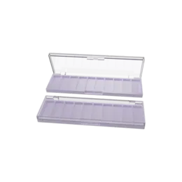 10g 10-Pan Rectangular ABS Eyeshadow Palette with Rectangular Wells & Clear Lid