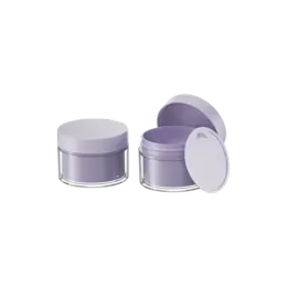 1.7oz / 50ml Double-Wall AS/PP Straight Sided Cosmetic Jar with Flush Cap & Sealing Disc with 69mm Neck