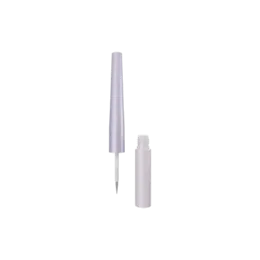 0.11oz / 3.3ml PET Cylinder Liquid Eyeliner Tube with Tapered ABS Cap & Fine Liner Brush