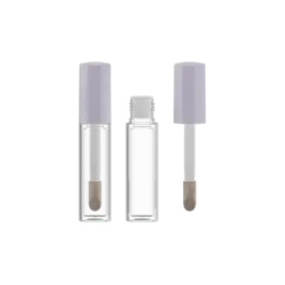 0.17oz / 5ml Thick-Wall PETG Cylinder Lip Gloss Tube with ABS Cap & Jumbo Doe Foot Applicator