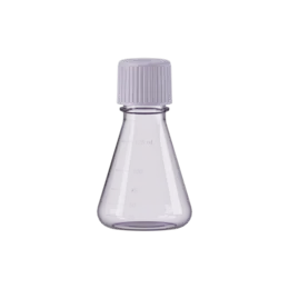 5.3oz / 157ml PET Plastic Erlenmeyer Flask Bottle with Graduated Markings & Ribbed Screw Cap