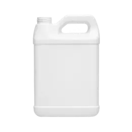 2.5 Gallon / 320oz 63mm F-Style Oblong HDPE Plastic Jug with Label Panel