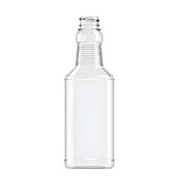 16oz / 473ml 28-400 PET Ribbed Neck Carafe Bottle with Label Panel