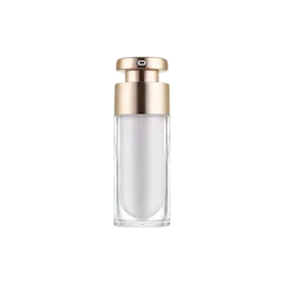1oz / 30ml Acrylic Cylinder Double-Wall Airless Pump Bottle with Metallized Shoulder & Pump Actuator, 0.22cc Dosage